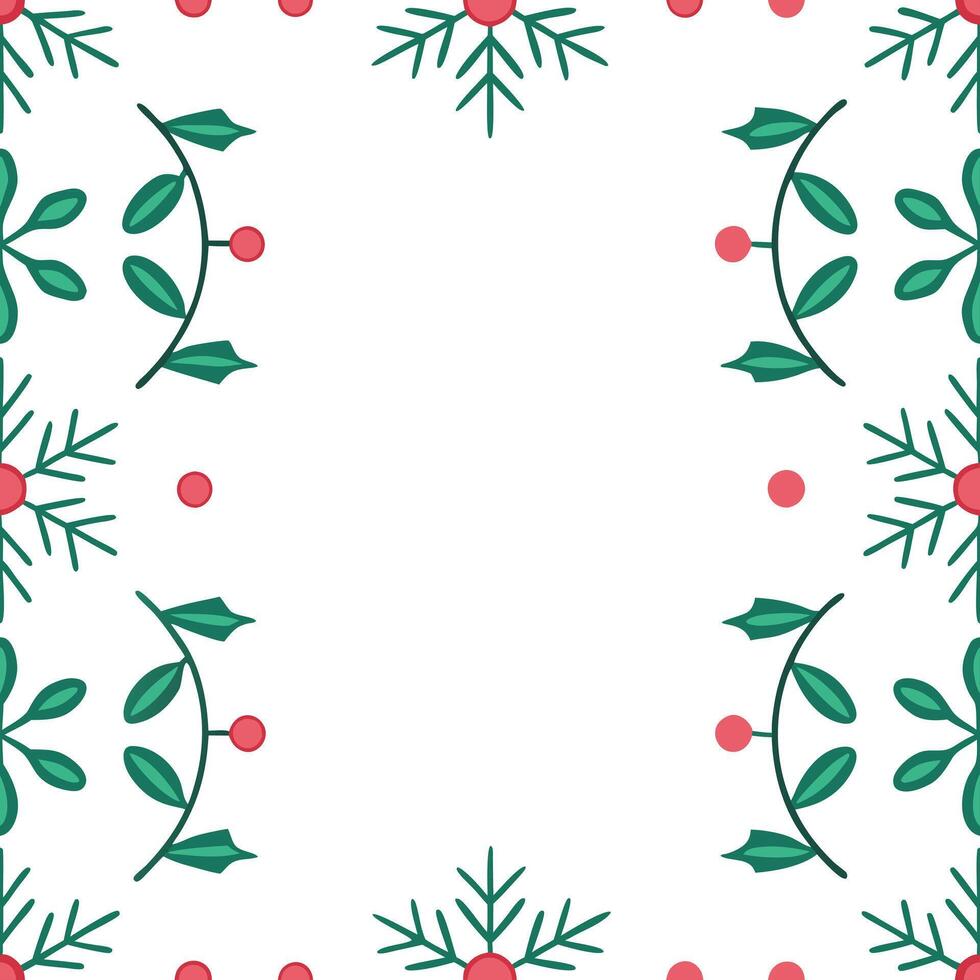 Frosty snowflake and holiday garland seamless tile pattern with festive greenery and lights concept as Festive greenery and lights paired with snowflakes create a frosty seamless t Seamless Set vector