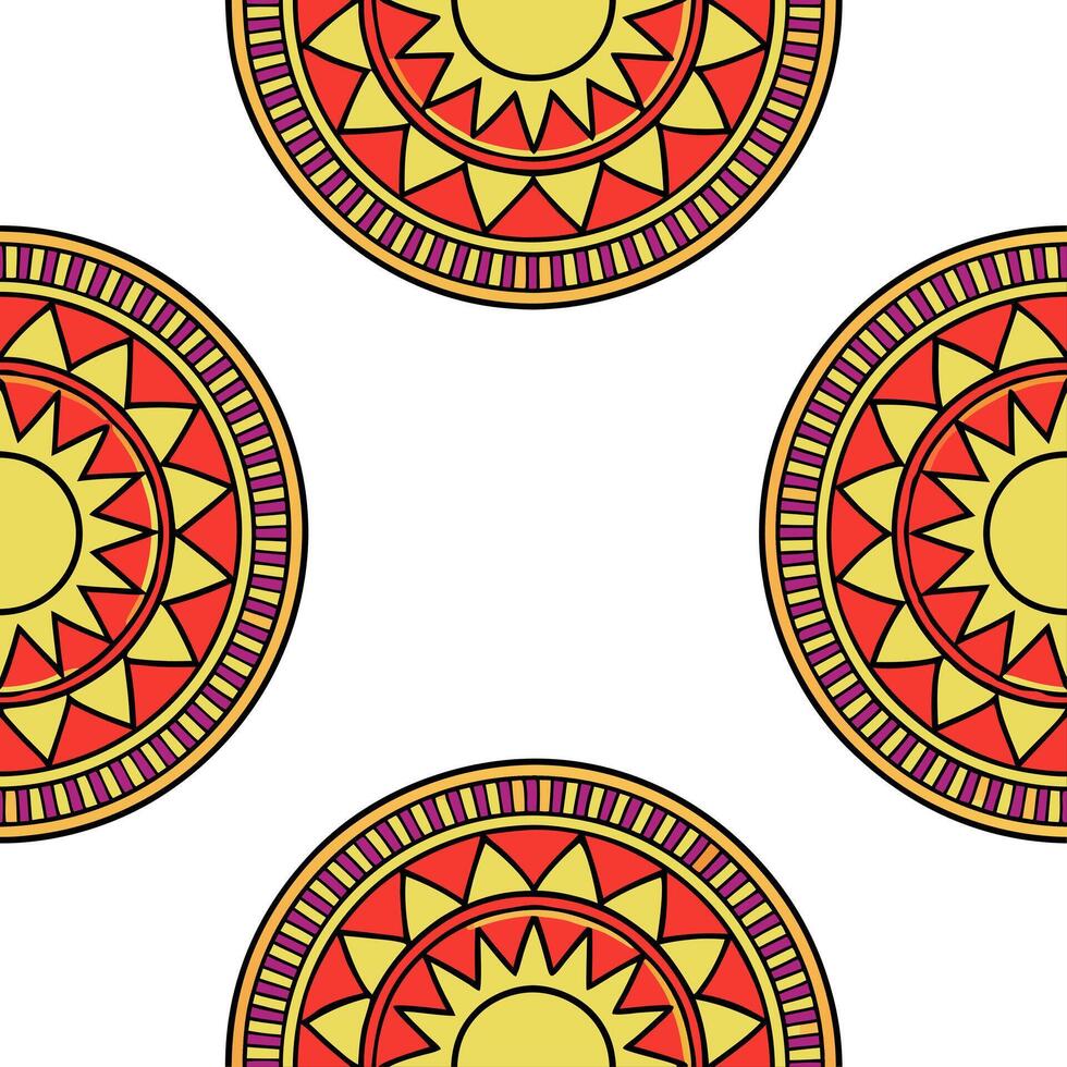 Intricate African tribal geometric seamless tile pattern with vibrant colors and bold shapes concept as Vibrant colors and bold shapes showcase intricate African tribal geometric p Seamless Set vector