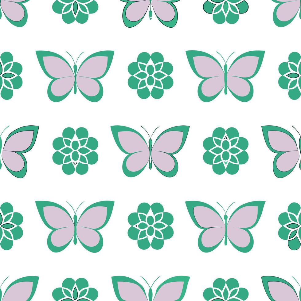 Elegant Easter hydrangeas and butterflies seamless tile pattern with rich spring tones concept as Rich spring tones adorn elegant Easter hydrangeas and butterflies in seamless tile Seamless Set vector