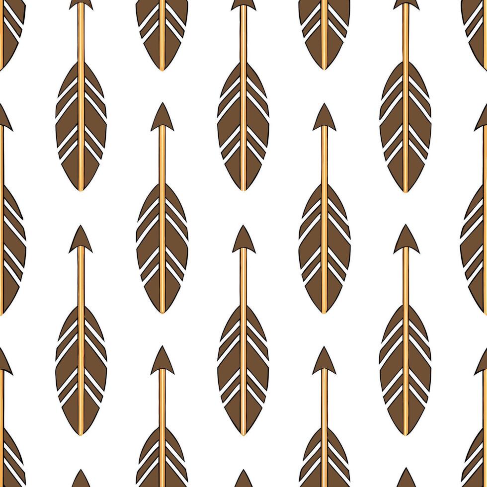 Native American feather and arrow seamless tile pattern with earthy tones and traditional symbols concept as Earthy tones showcase Native American feathers and arrows in seamless t Seamless Set vector