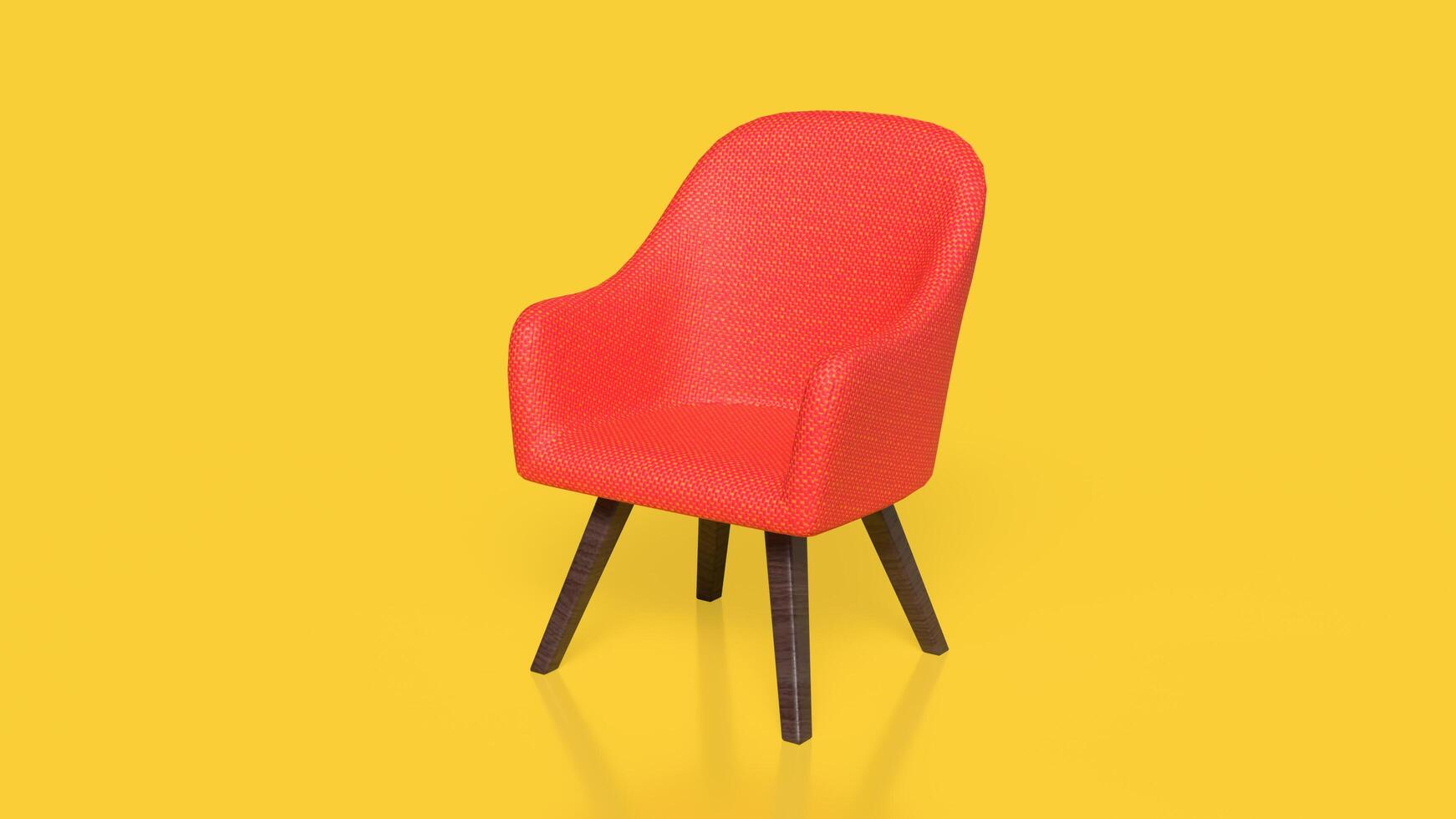 Red chair on yellow background 3d Rendering. photo