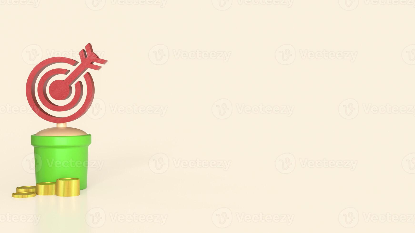 Red target in green plant for Business concept 3d Rendering . photo