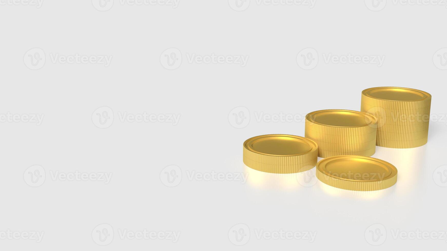 The Gold coins on white Background 3d Rendering. photo