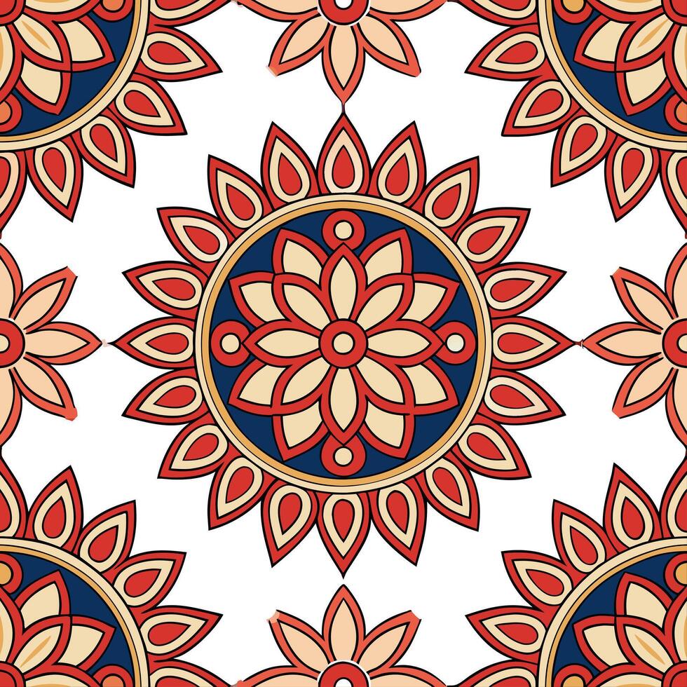 Traditional embroidery and textile motifs seamless tile pattern with rich textures concept as Rich textures highlight traditional embroidery and textile motifs in seamless tile pat Seamless Set vector
