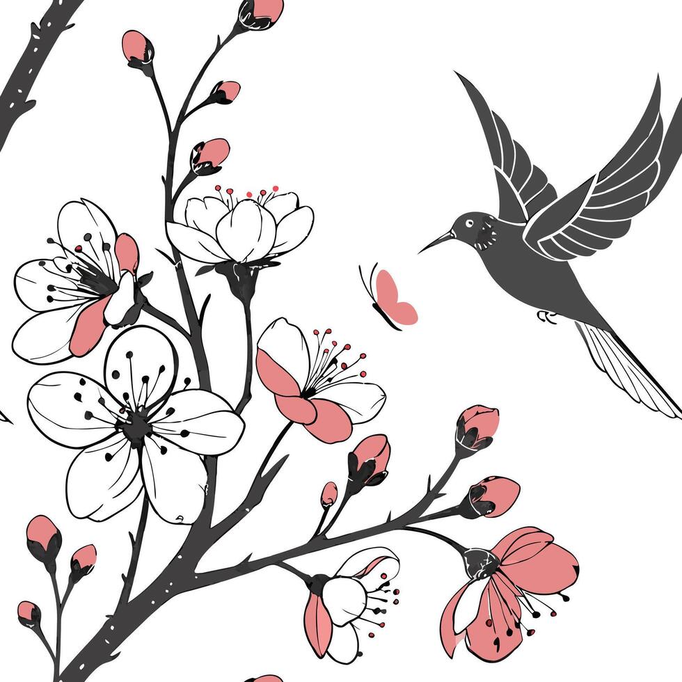 Soft watercolor spring seamless pattern with abstract florals for creative spaces concept as Spring flowers painted in soft watercolor strokes seamlessly repeated for artistic and Seamless Set vector