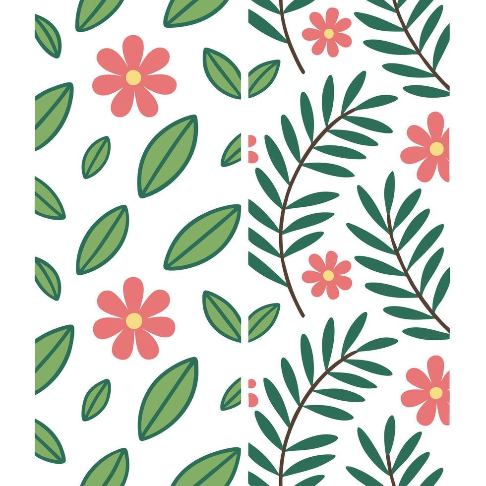 Local wildlife and botanical elements seamless tile pattern with natural and vibrant colors concept as Natural and vibrant colors highlight local wildlife and botanical elements in Seamless Set vector