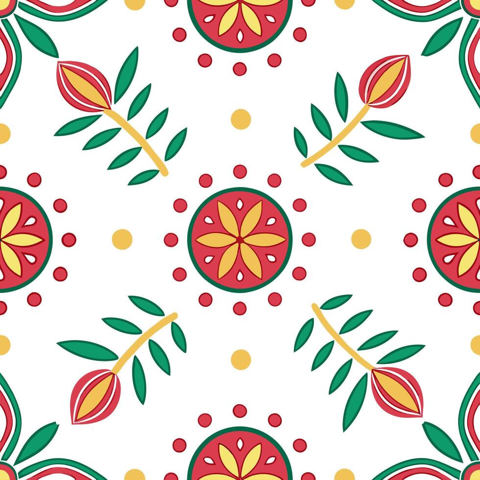 Local festivals and traditional dances seamless tile pattern with vibrant colors and dynamic shapes concept as Vibrant colors and dynamic shapes highlight local festivals and tradi Seamless Set vector