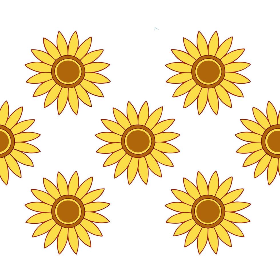 Sunny summer seamless pattern with sunflowers and bright skies for cheerful outdoor spaces concept as Sunflowers and bright skies arranged in a seamless pattern for creating a chee Seamless Set vector