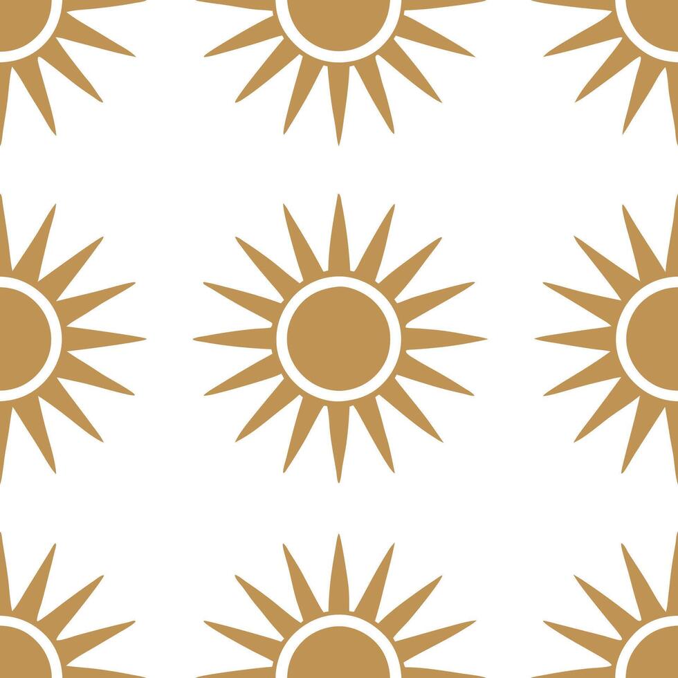 Radiant summer sun seamless tile pattern with golden rays and sunset hues for peaceful sunlit spaces concept as Golden rays and sunset hues arranged seamlessly to bring a peaceful Seamless Set vector