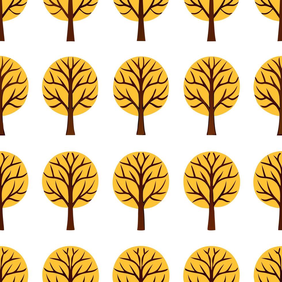 Elegant autumn trees seamless tile pattern with birch and cherry trees for sophisticated fall decor concept as Elegant birch and cherry trees arranged seamlessly for sophisticated Seamless Set vector