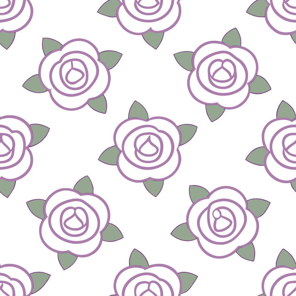 Delicate spring pastel seamless tile pattern with roses and lilacs for romantic garden designs concept as Soft pastel roses and lilacs arranged seamlessly for a romantic garden ins Seamless Set vector