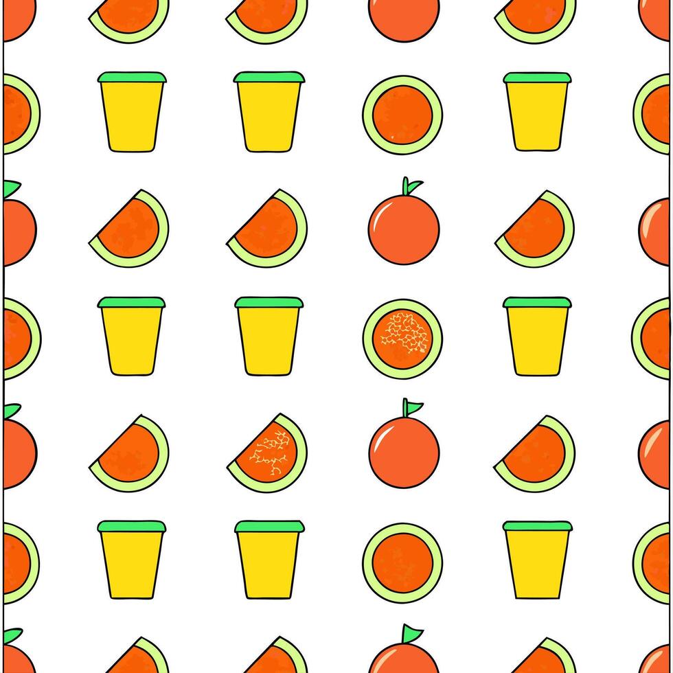 Bright summer seamless pattern with fresh fruits and chilled drinks for sunny outdoor gatherings concept as Fresh fruits and chilled drinks in a seamless pattern for vibrant outdoo Seamless Set vector
