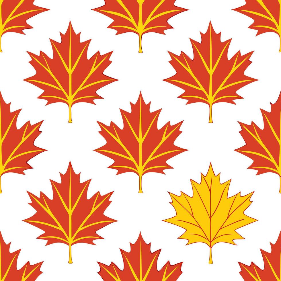 Autumn trees seamless tile pattern with vibrant maple and oak leaves for warm home decor concept as Vibrant maple and oak leaves arranged seamlessly to create warm and inviting aut Seamless Set vector