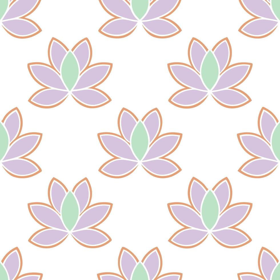 Spring pastel seamless pattern with soft peach lavender and mint colors for a calm balanced feel concept as Soft peach lavender and mint pastel colors in a seamless pattern to crea Seamless Set vector