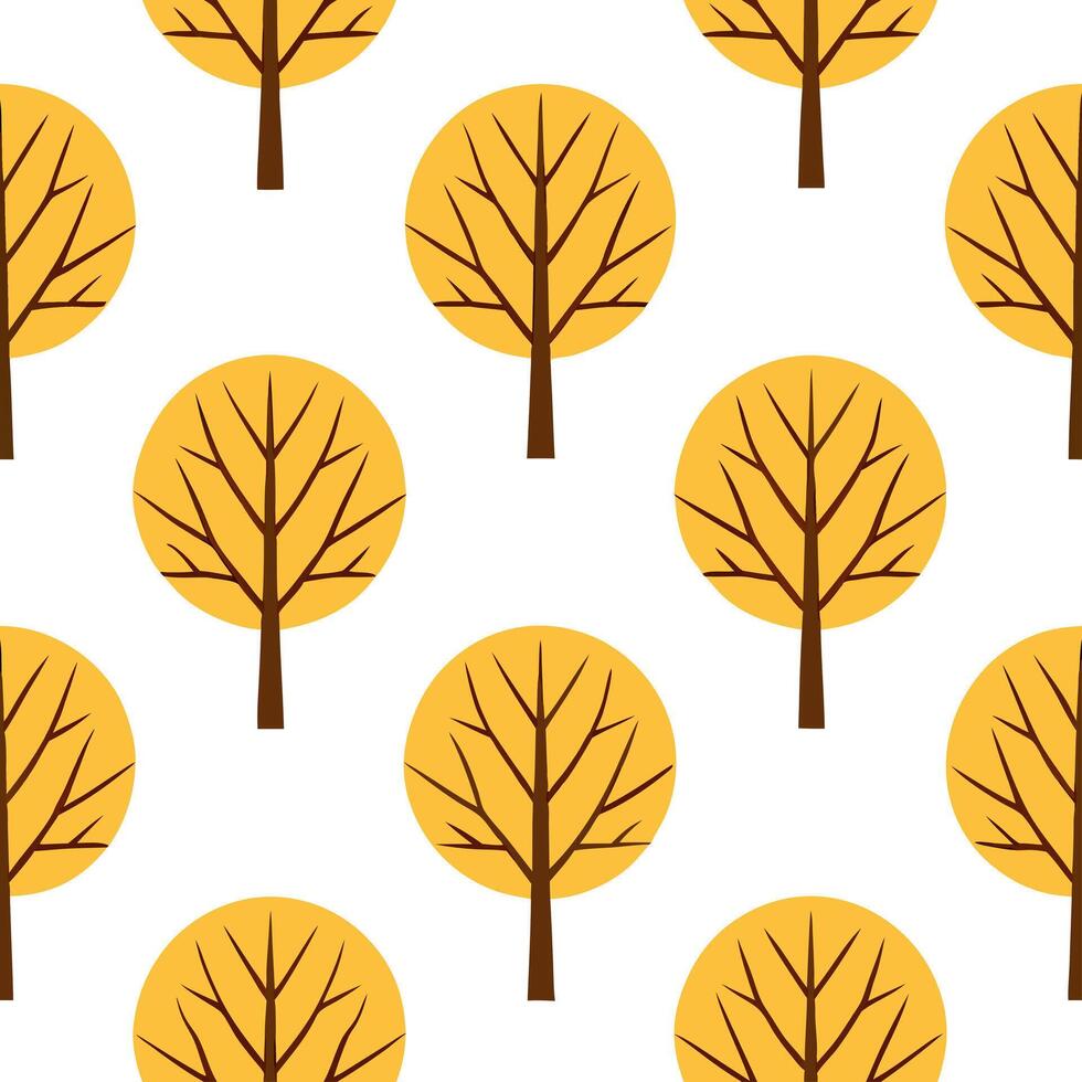 Autumn trees seamless tile pattern with birch and walnut trees for elegant fall home decor concept as Birch and walnut trees arranged seamlessly to create elegant and sophisticated Seamless Set vector