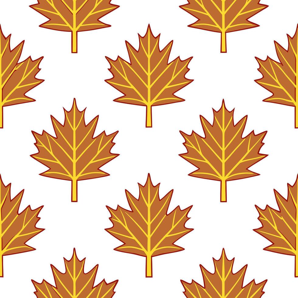 Autumn trees seamless tile pattern with golden maple and red oak leaves for classic fall decor concept as Golden maple and red oak leaves arranged seamlessly to create classic and Seamless Set vector