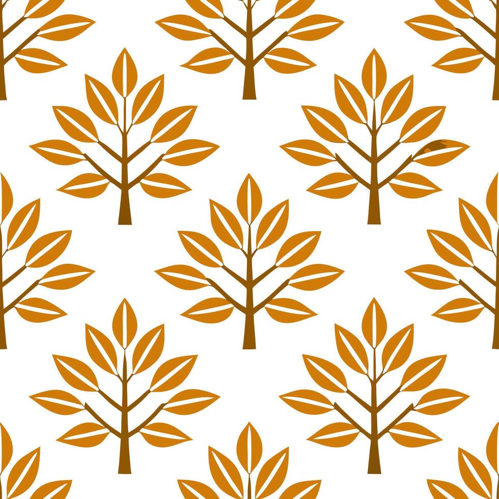 Elegant autumn trees seamless tile pattern with weeping willows and golden leaves for sophisticated decor concept as Weeping willows and golden autumn leaves arranged seamlessly to Seamless Set vector