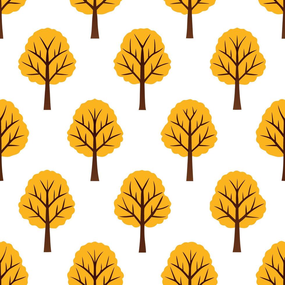 Autumn trees seamless tile pattern with birch and walnut trees for sophisticated fall home decor concept as Birch and walnut trees arranged seamlessly to create sophisticated and s Seamless Set vector