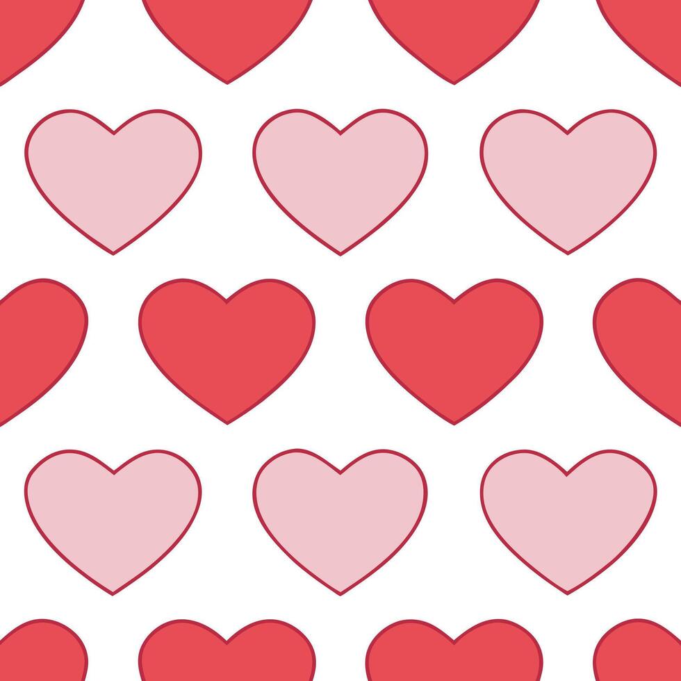 Valentine hearts seamless tile pattern with romantic red and pink hues for love themed home decor concept as Romantic red and pink hearts arranged seamlessly to create love themed Seamless Set vector