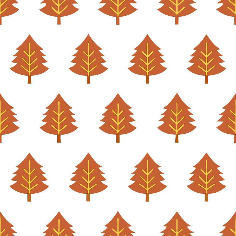 Warm autumn trees seamless tile pattern with chestnut and fir trees for inviting seasonal decor concept as Chestnut and fir trees arranged seamlessly to create warm and inviting se Seamless Set vector