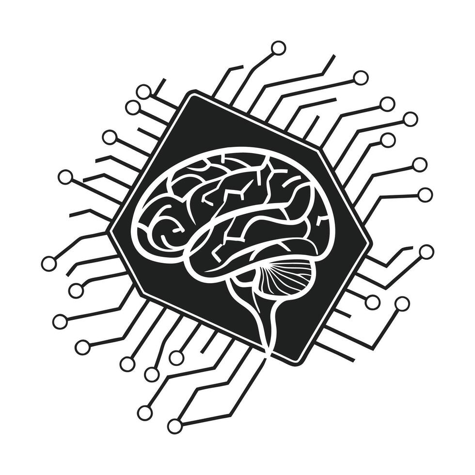 Brain Technology on White Background vector
