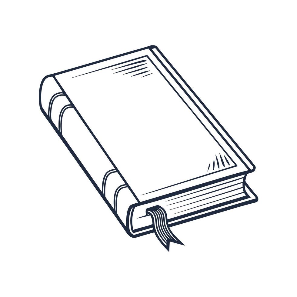 Minimalist Book Icon in Black and White vector