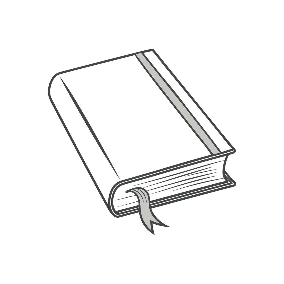 Flat Book Icon Silhouette on White Background vector