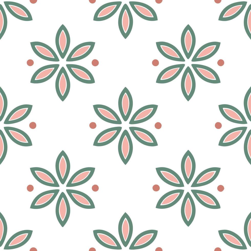Scandinavian Folk Art seamless tile pattern with muted pastels and traditional Nordic motifs for minimalist decor concept as Muted pastel Scandinavian folk motifs arranged seamless Seamless Set vector