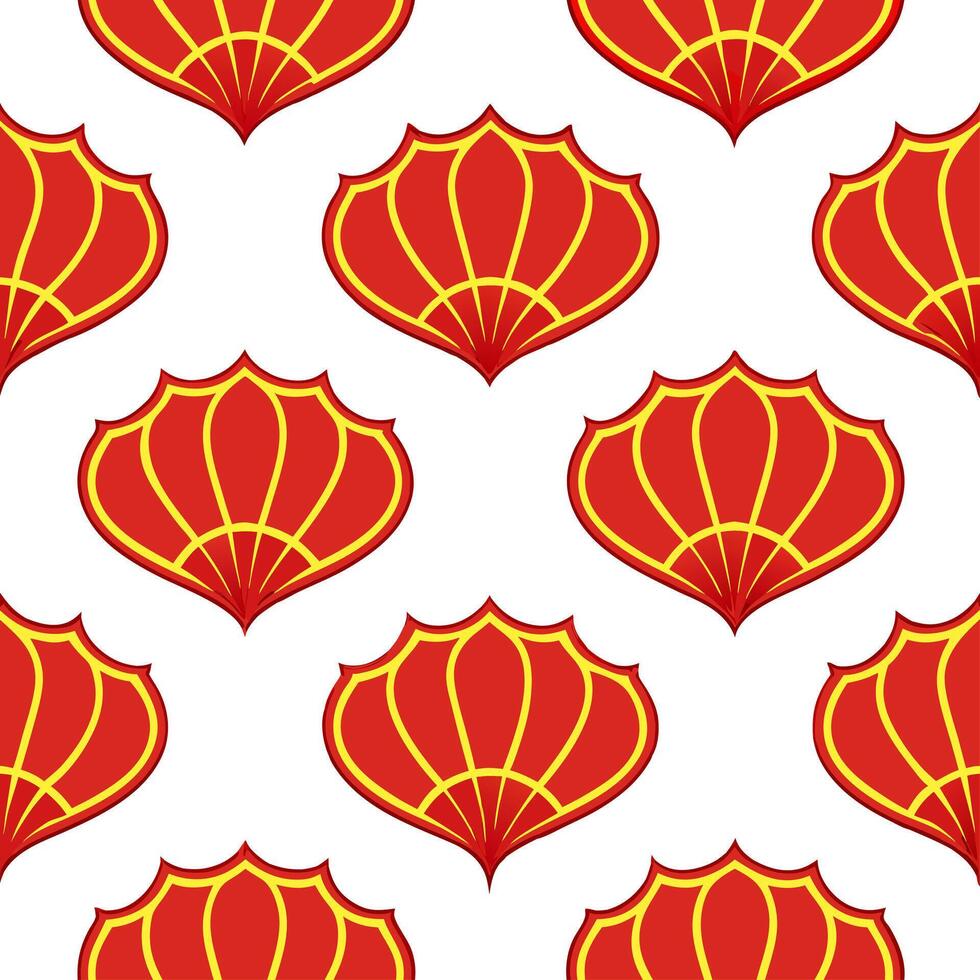 Chinese Dragon Art seamless tile pattern with vibrant reds and intricate scales for festive decor concept as Vibrant red dragons with intricate scales arranged seamlessly for festi Seamless Set vector