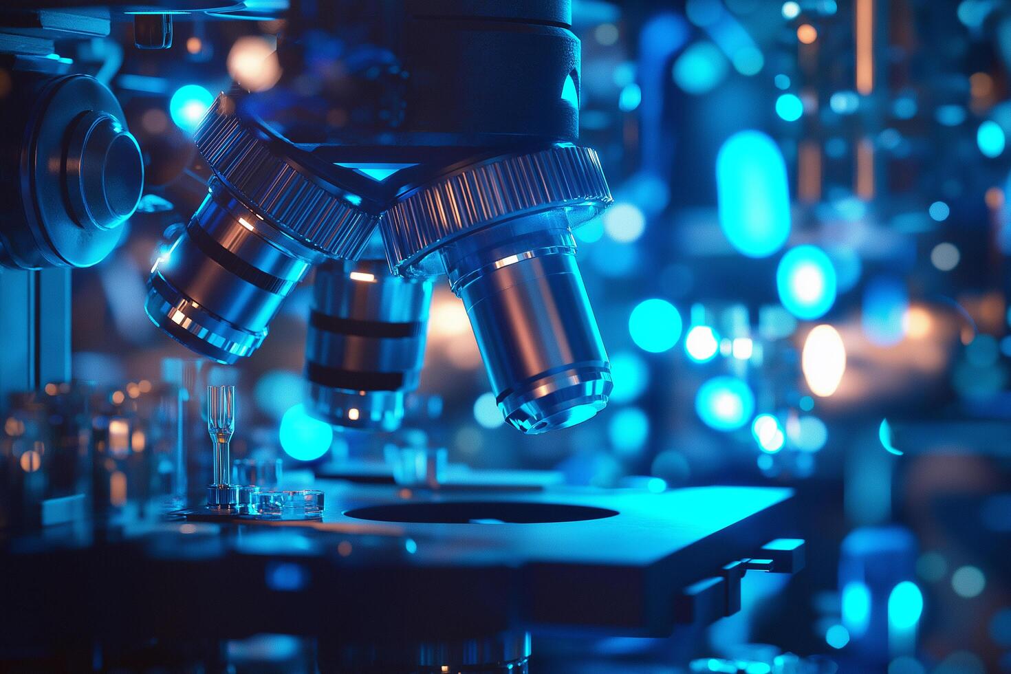 Close-up of a microscope with scientific samples HD Background, Luxury hd wallpaper Image, Trendy Background illustration photo