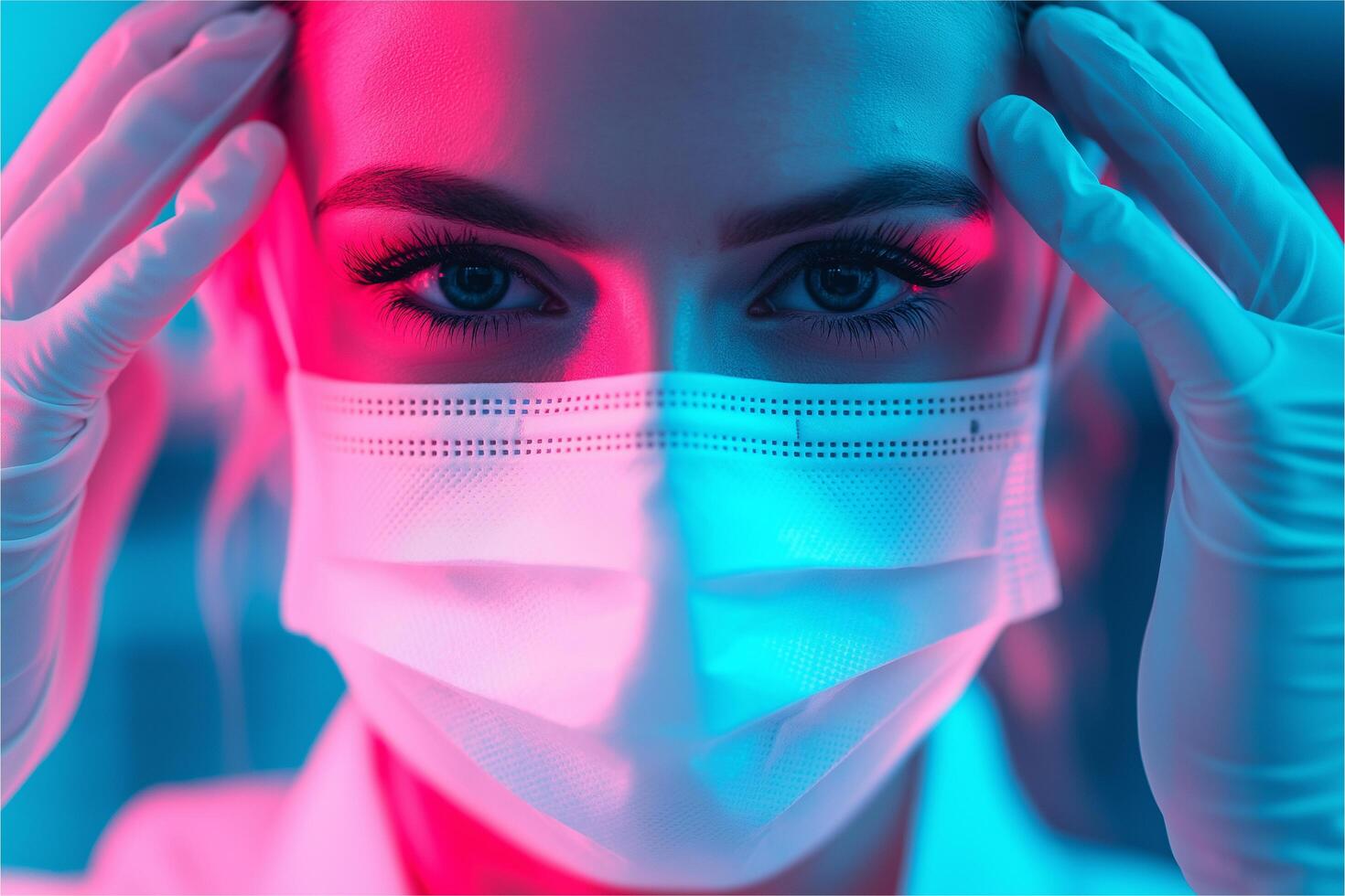 Surgeon wearing medical gloves and a surgical mask HD Background, Luxury hd wallpaper photo