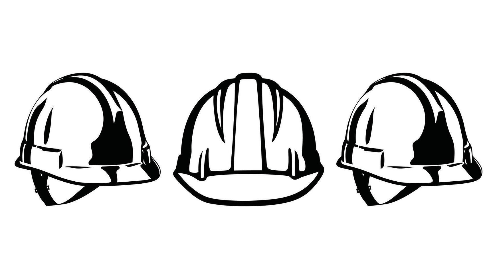 Silhouette of hard hat set graphic, Labour Day, labor day, May 1st International worker's day celebration background vector