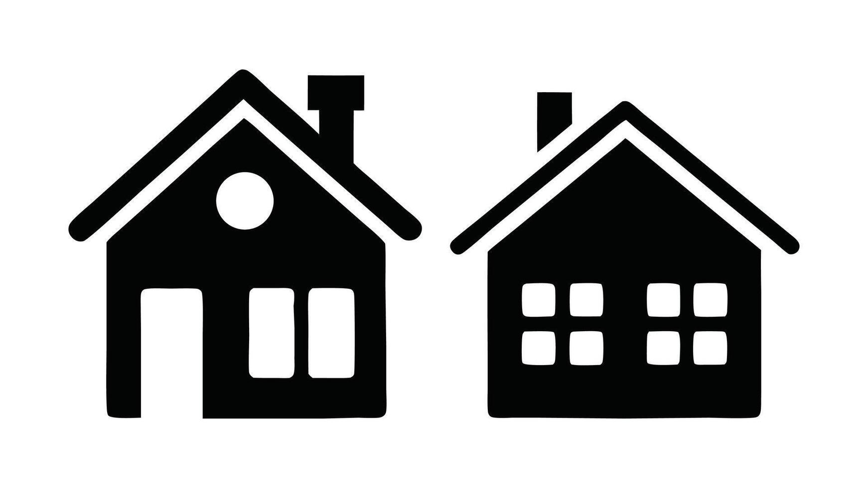 Different House silhouette on white background. set of houses icons Ai created vector