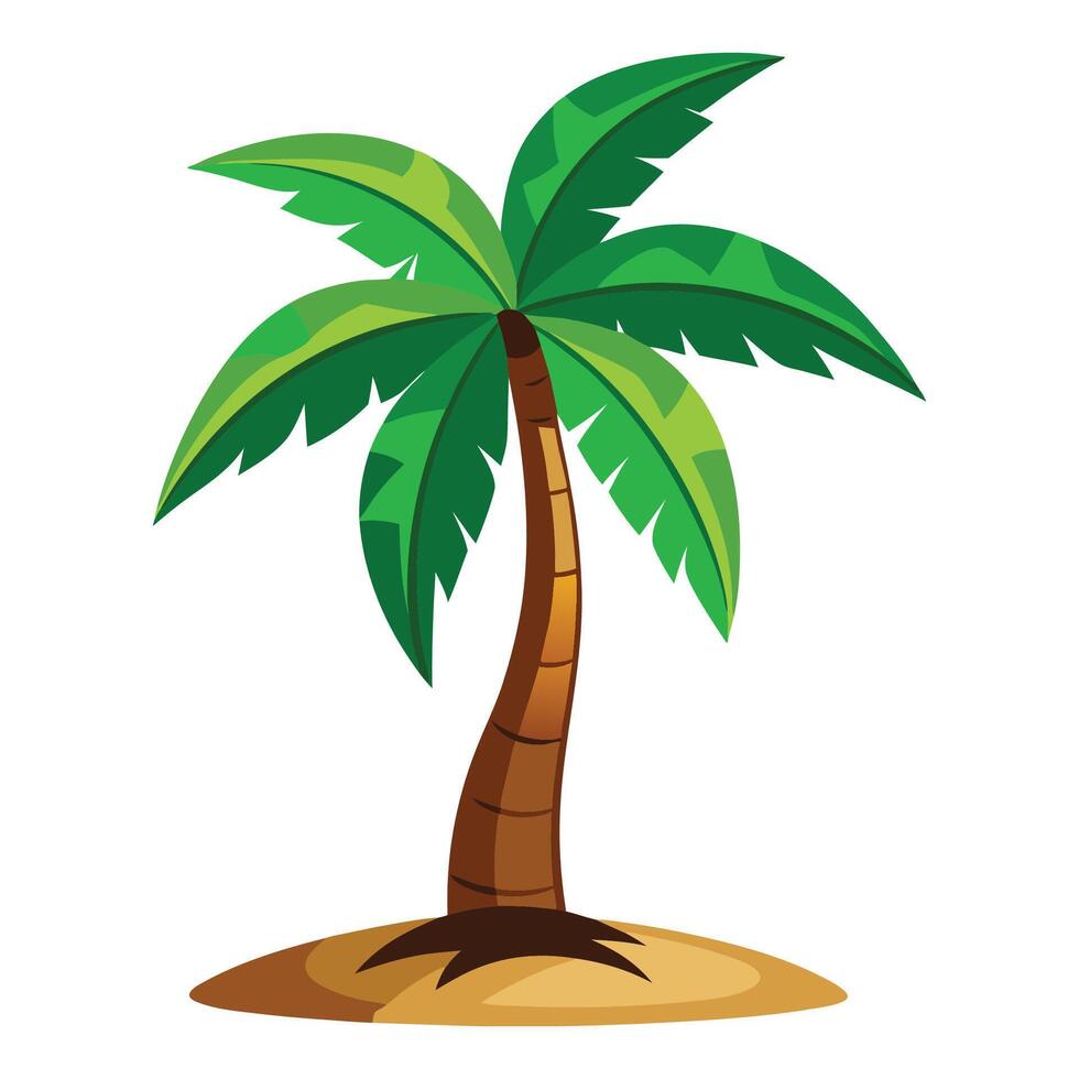 A Palm tree on a white background, Tropical palm tree black clipart vector