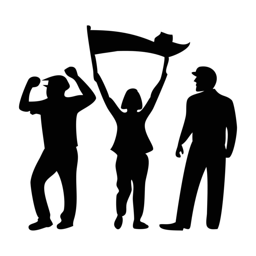 workers standing together in unity, workers silhouette, labor day, Labour day vector