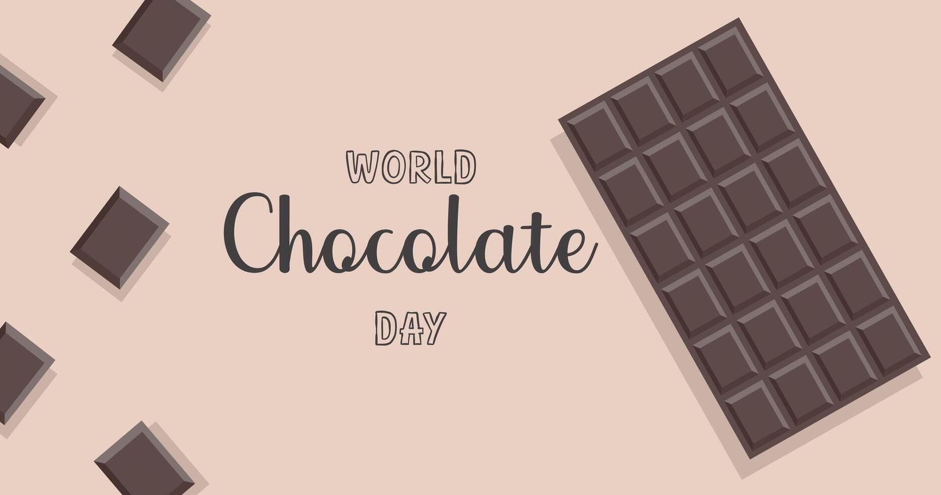 World Chocolate Day Banner Template. Horizontal Design for Web, Social Media, Poster, or Brochure. vector