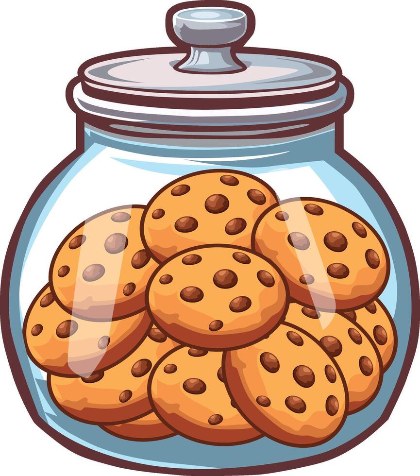 sweet biscuit cookies in jar food vector