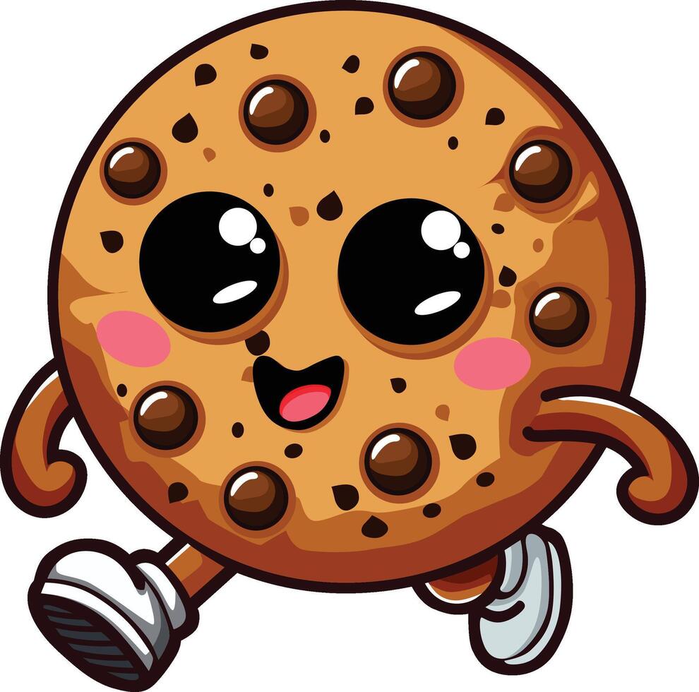 running cookies cartoon character vector