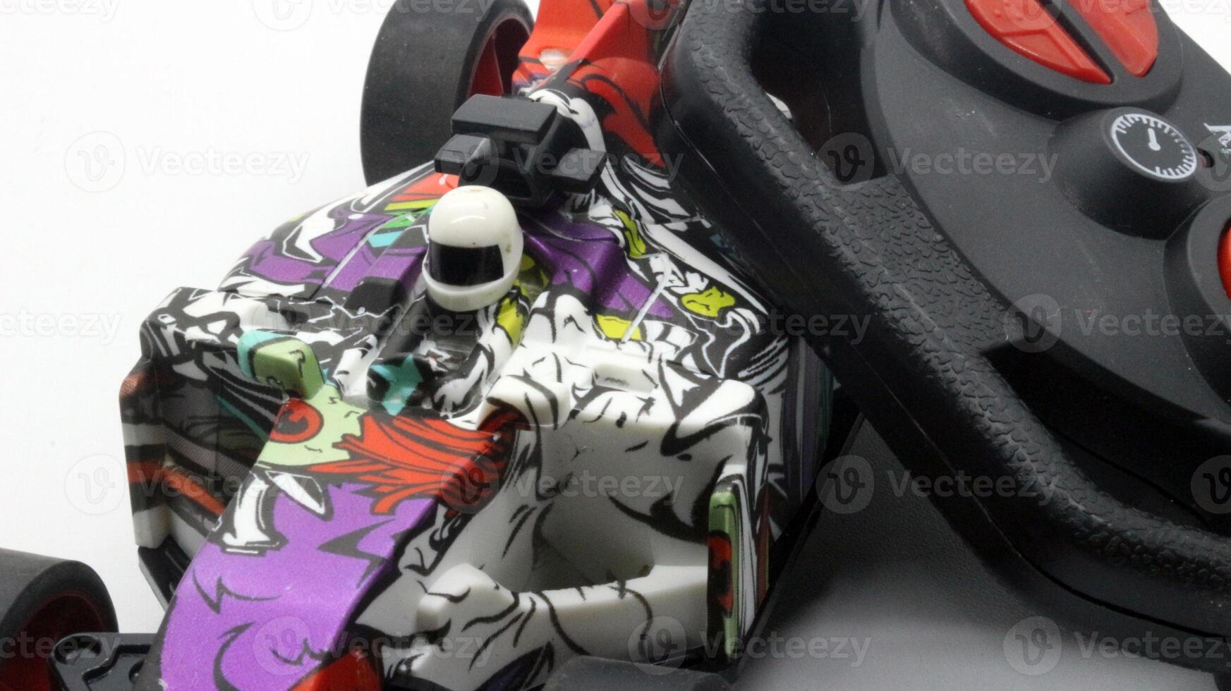 6 F1 remote control car toy isolated photo