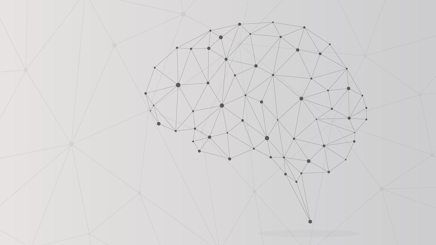 Brain connection in gray tones. vector