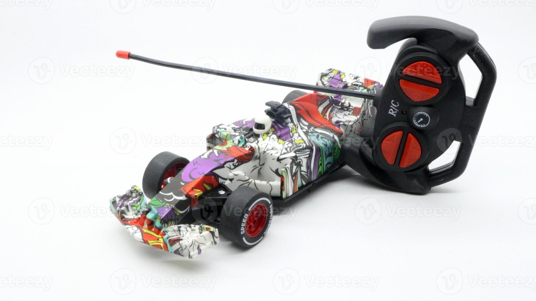 5 F1 remote control car toy isolated photo