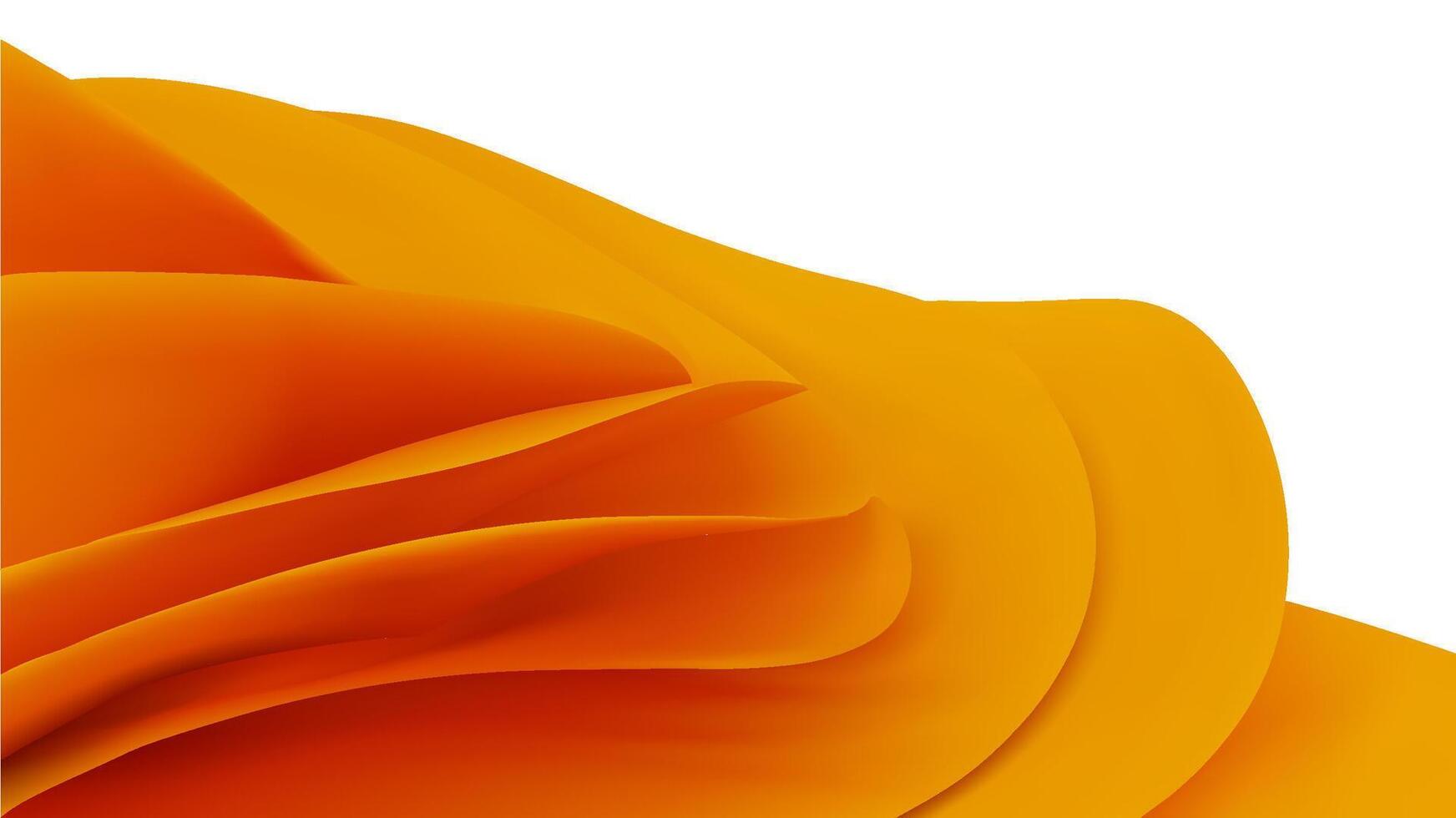 3D abstract yellow background art pattern with modern red wave. Texture graphic layered paper gradient dynamic cloth for presentation. Lines fluid connection futuristic flowing soft layer sculpture vector