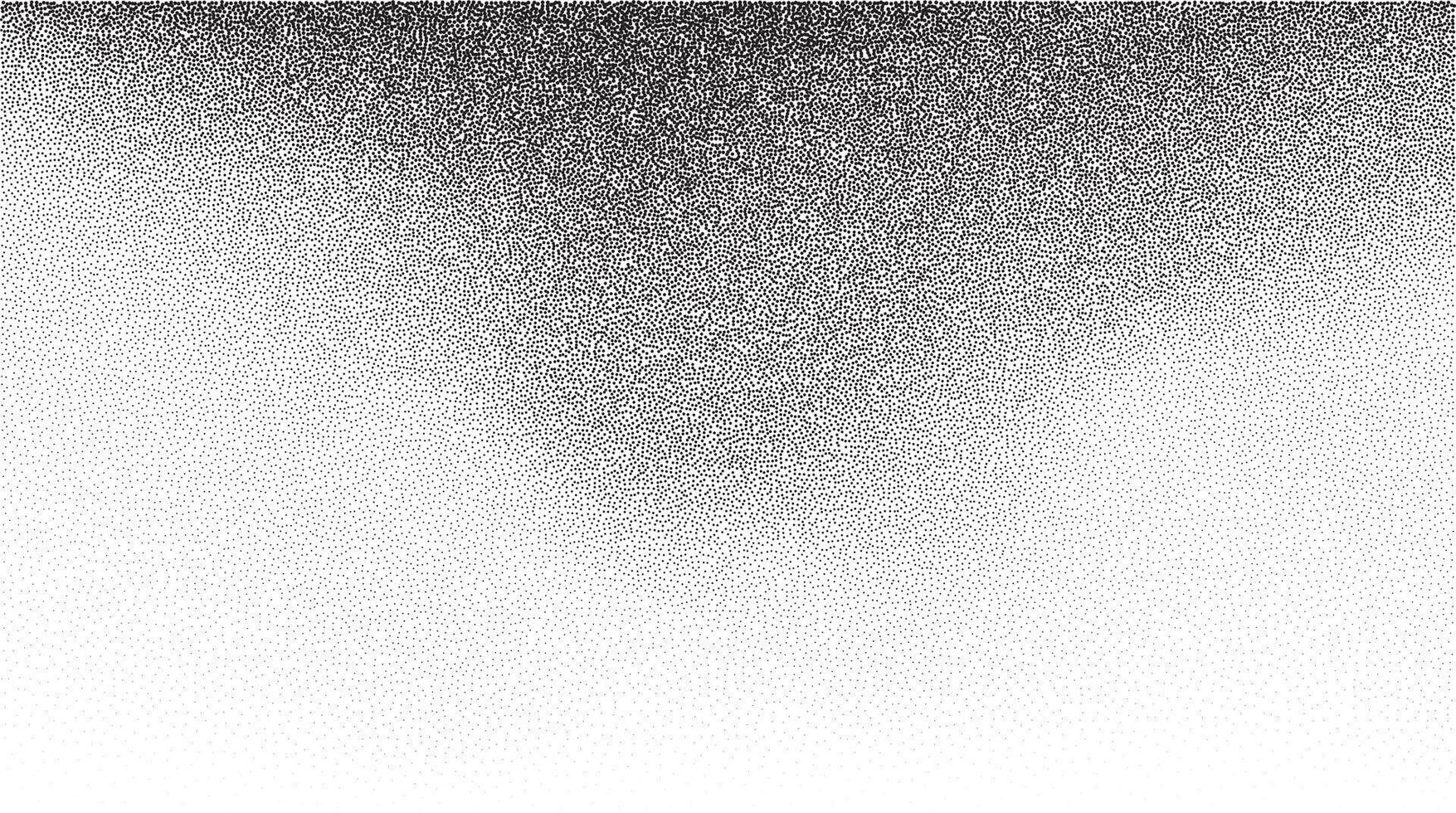 Grainy background with a noise gradient and an abstract black and white effect. Grainy sandpaper painted with brush dots and shapes. Wavy sprayed grunge with dark space circles splattered fluid vector