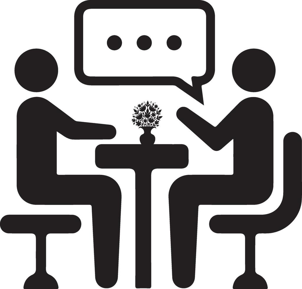 People Meeting at a Table with Flowers icon,image vector