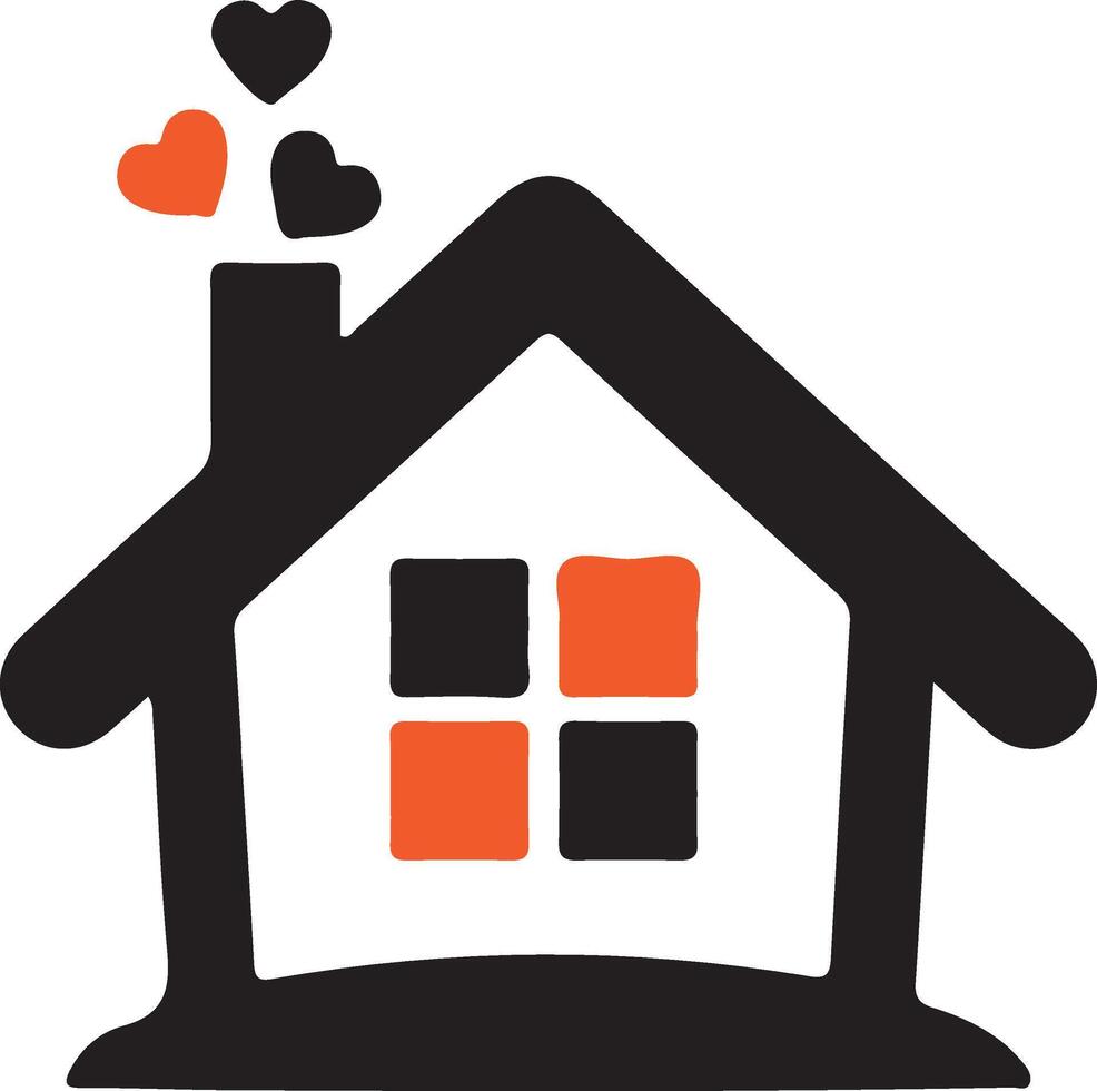 house heart hand care icon sign , vector