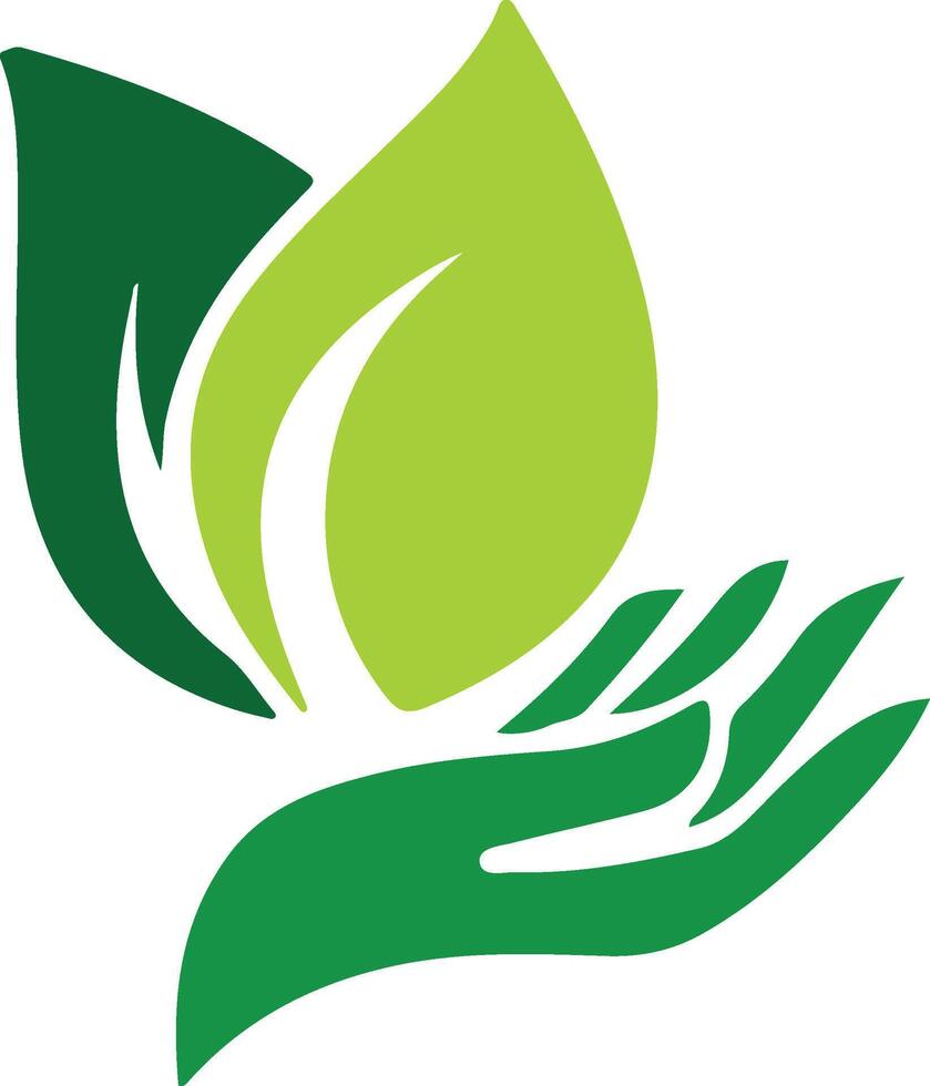 Green vecto tree icons and leaf silhouettes depict natural spring elements vector