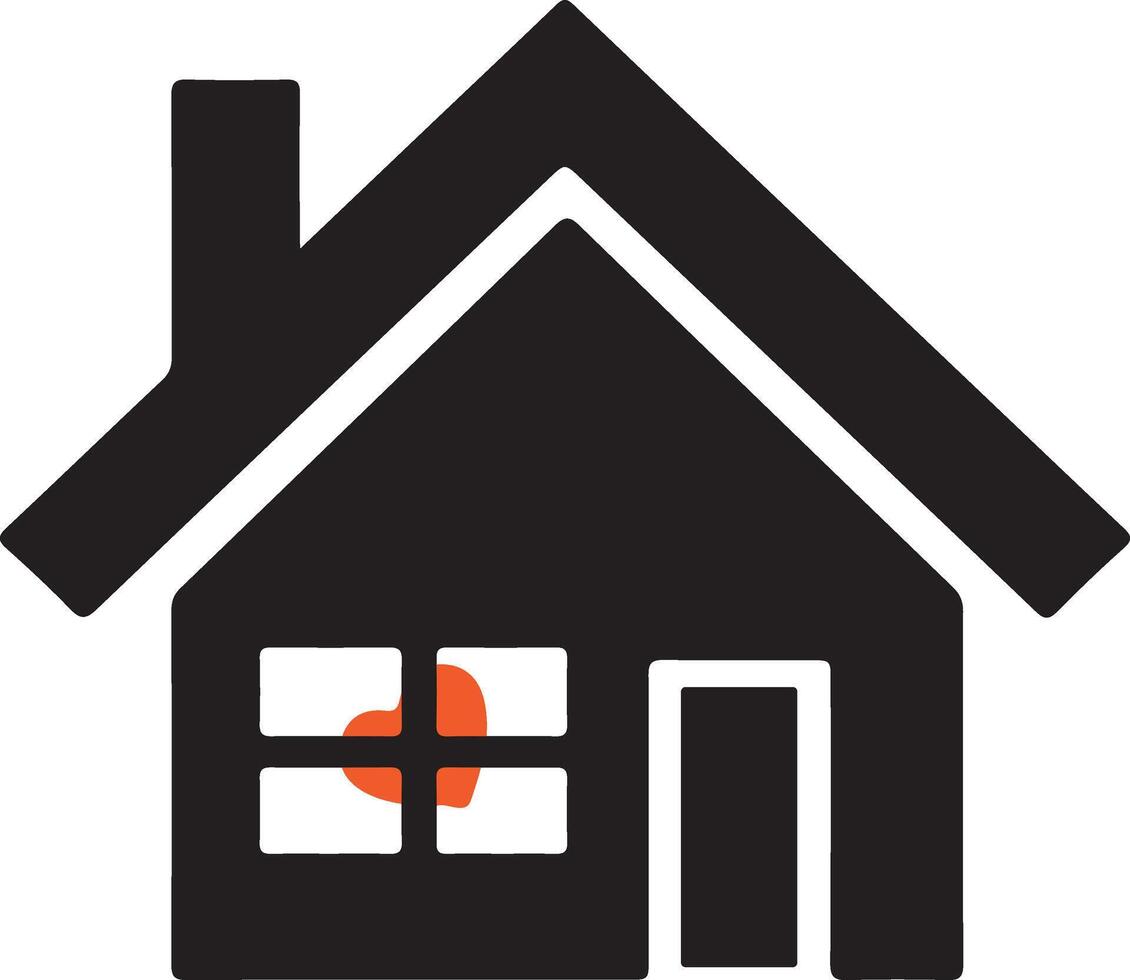 A heart inside a home, symbolizing love for family and home life icon vector