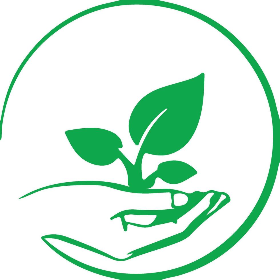 A green of natural leaf icons illustrating plant ecology and spring foliage vector
