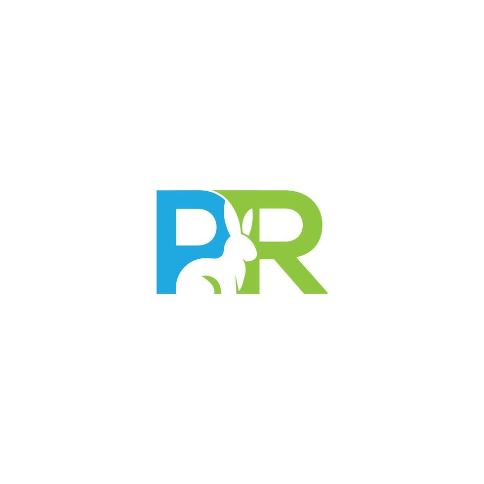PR Letter monogram Initial Logo Design Illustration. PR elegant and Professional icon design vector