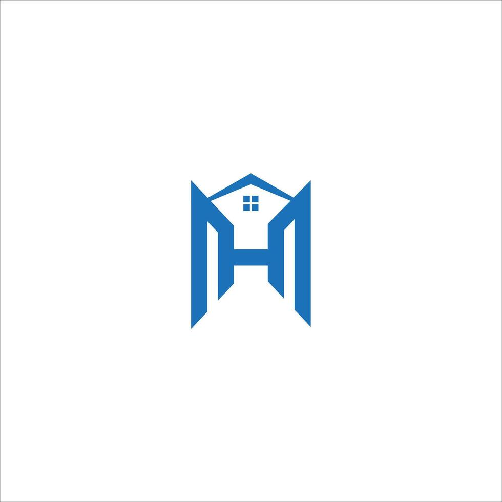 MH HOUSE Letter monogram Initial Logo Design Template Illustration. MH HOUSE elegant and Professional icon design vector